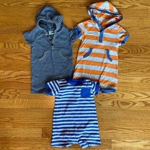 3 Rompers, 12M